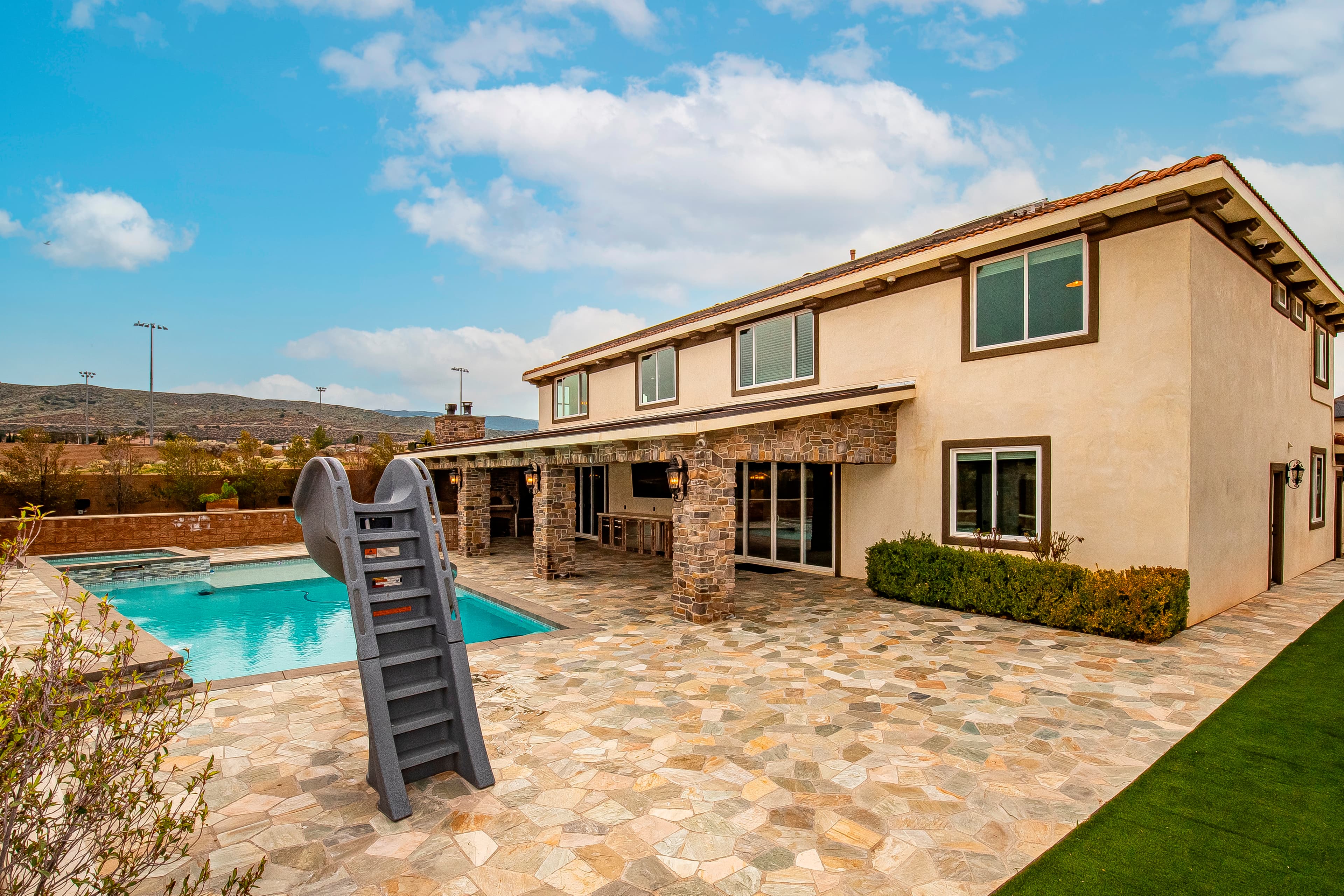 Luxurious backyard with pool